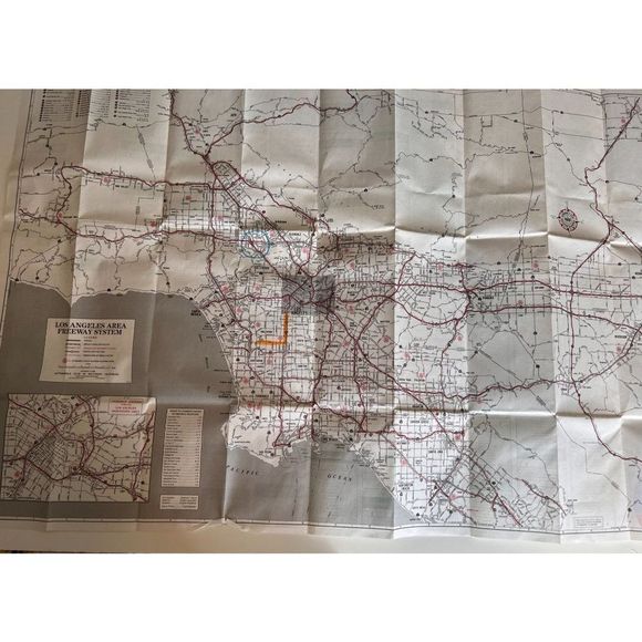 Vintage Rare 1996 Los Angeles Freeway Systems AAA Map Original - Picture 3 of 8